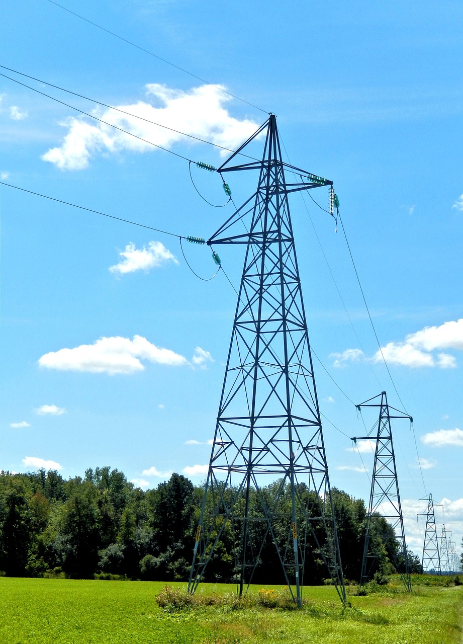 hydro electric towers, high voltage, ontario